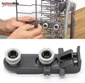 img 1 attached to 🔧 W10350401 Dishwasher Upper Rack Roller Wheels Assembly Replacement - WPW10350401 w10195336 PS11753471 AP6020157 2683569