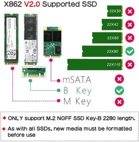 img 2 attached to 🔍 Geekworm Raspberry Pi 4 X862 V2.0 M.2 NGFF SATA SSD Storage Expansion Board with UASP Support - Compatible with Raspberry Pi 4 Model B, Key-B 2280 SSD