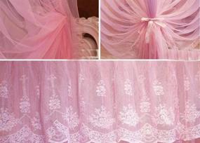 img 2 attached to 🎀 Mengersi Twin Size Pink Canopy Bed Curtains with 4 Corners - Bed Canopies Net for Girls and Kids