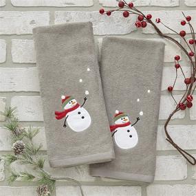 img 1 attached to Gray Snowman Hand Towel with Snowballs by SKL Home - Saturday Knight Ltd.