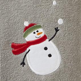 img 3 attached to Gray Snowman Hand Towel with Snowballs by SKL Home - Saturday Knight Ltd.