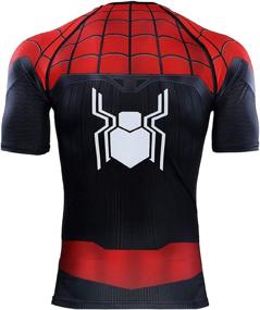 img 2 attached to 🕷️ Men's Spider-Man Far from Home 3D Print Short Sleeve Compression T-Shirt