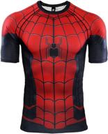 🕷️ men's spider-man far from home 3d print short sleeve compression t-shirt logo