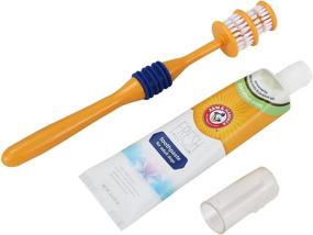 img 1 attached to 🐶 Оптимизированный набор для ухода за зубами для взрослых собак - Arm & Hammer Fresh Spectrum: 360 градусов зубная щетка для собак, зубная паста с пищевой содой 2 унции, пальцевая щетка - эффективно очищает зубной налет и зубной камень.