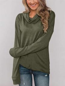 img 2 attached to 👗 Stylish Minthunter Women's Long Sleeve Cowl Neck Tunic Sweatershirt Tops: The Perfect Casual Pullover for Fashionable Comfort