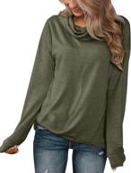 👗 stylish minthunter women's long sleeve cowl neck tunic sweatershirt tops: the perfect casual pullover for fashionable comfort logo