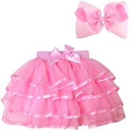 bgfks 4 layered tulle tutu skirt with hairbow or birthday sash for perfect ballerina look logo