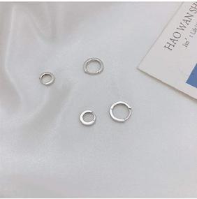 img 3 attached to Sterling Silver Small Hoop Earrings for Women and Girls - Minimalist, Hypoallergenic, and Unisex 💎 Sleeper Hoops in 4 sizes - Perfect for Cartilage and Cuffs - Fashionable and Dainty Jewelry