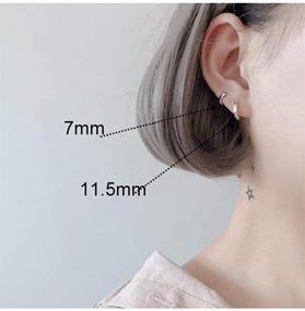 img 2 attached to Sterling Silver Small Hoop Earrings for Women and Girls - Minimalist, Hypoallergenic, and Unisex 💎 Sleeper Hoops in 4 sizes - Perfect for Cartilage and Cuffs - Fashionable and Dainty Jewelry