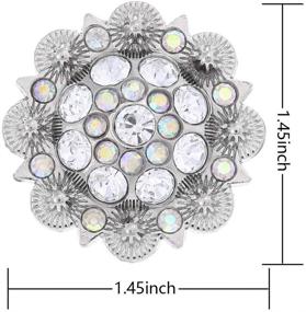 img 3 attached to 🌺 Stunning Flower Rhinestone Conchos: Elegant Crystal Leathercraft Decor with Screw Backs (12 PCS)