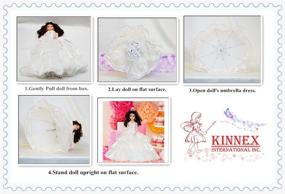 img 1 attached to 🌸 Exquisite Kinnex Amanda Porcelain Quinceanera Umbrella Doll - Stunning Table Centerpiece in White (KW18728-1)