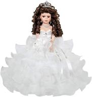 🌸 exquisite kinnex amanda porcelain quinceanera umbrella doll - stunning table centerpiece in white (kw18728-1) logo