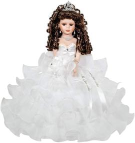 img 4 attached to 🌸 Exquisite Kinnex Amanda Porcelain Quinceanera Umbrella Doll - Stunning Table Centerpiece in White (KW18728-1)