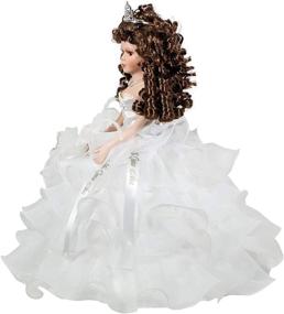 img 2 attached to 🌸 Exquisite Kinnex Amanda Porcelain Quinceanera Umbrella Doll - Stunning Table Centerpiece in White (KW18728-1)