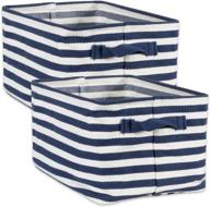 📦 dii coated anti-mold cabana stripe collapsible & waterproof bins, small rectangle, 12x7.5, french blue - pack of 2 logo