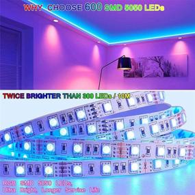 img 3 attached to 🔮 ALED LIGHT 10M 600Leds RGB 5050 SMD Non-Waterproof LED Strips Light Kit with 60leds/m +44 Key IR Remote+24V/3.5A AC Power Supply for Home Lighting and Kitchen Decorative