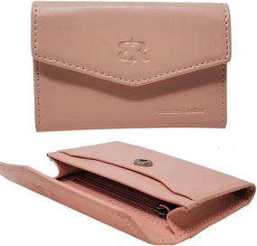 img 2 attached to 👛 Minimalist Luxury Genuine Leather RFID Blocking Pocket Wallet for Women (Light Pink)