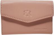 👛 minimalist luxury genuine leather rfid blocking pocket wallet for women (light pink) logo
