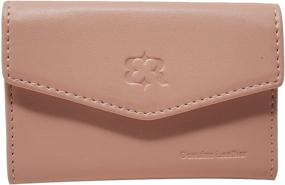 img 4 attached to 👛 Minimalist Luxury Genuine Leather RFID Blocking Pocket Wallet for Women (Light Pink)