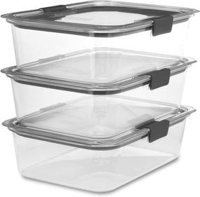 img 4 attached to Rubbermaid Brilliance Food Storage Container, Large, 9.6 Cup, Clear, 3 Pack - Convenient Kitchen Organization and Freshness Ensured