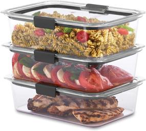 img 3 attached to Rubbermaid Brilliance Food Storage Container, Large, 9.6 Cup, Clear, 3 Pack - Convenient Kitchen Organization and Freshness Ensured