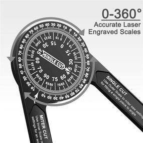 img 3 attached to Gohelper Protractor Aluminum Measuring Woodworking