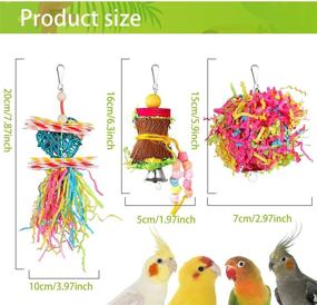 img 3 attached to 🐦 YUEPET 4 Pack Bird Shredder Toys: Enticing Chewing & Foraging Fun for Small Parrots, Parakeets, Parrotlets, Lovebirds, and Cockatiels