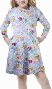 img 4 attached to 👗 Adorable Miss Bei Dresses with Sleeves for 6-7 Years Old Girls