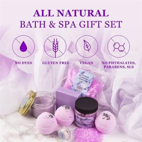 img 3 attached to 🌿 Organic Lavender Spa Gift Baskets for Women - Luxurious Bath and Body Set at Home, Including Spa Kit, Soy Wax Candle, Natural Oil Bath Salt, 3 Bath Bombs, Soap Bar, Body Sugar Scrub - Perfect for Mom, Girls