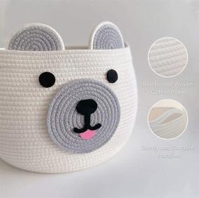 img 3 attached to 🐻 Cute Baby Bear Cotton Rope Basket: Perfect Nursery Organizer for Baby Laundry, Toy Storage, and Gifts!