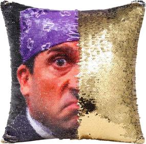 img 3 attached to 🧜 Tiaronics Magic Reversible Sequin Pillow Cases - Mermaid Throw Pillow Covers (Prison Mike/Gold2)
