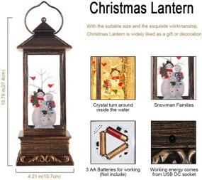 img 3 attached to 🏻 Christmas Snowman Lantern: Sparkling Snow Globe Decoration for Festive Tree, Bedroom, and Party Ambiance