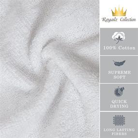 img 1 attached to 🛁 Royalz Collection: White Bath Towels Set Pack of 4 - Clearance Prime 27" x 54" 700 GSM Cotton - Highly Absorbent Towels in an Attractive Gift Box
