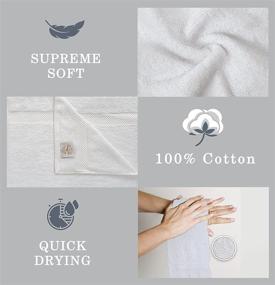 img 2 attached to 🛁 Royalz Collection: White Bath Towels Set Pack of 4 - Clearance Prime 27" x 54" 700 GSM Cotton - Highly Absorbent Towels in an Attractive Gift Box