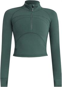 img 4 attached to Stay Warm & Stylish: Specific Heart Women's Yoga Jacket – Thermal Fleece Pullover for Running & Yoga with Thumb Holes