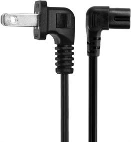 img 2 attached to 🔌 Черный 1.5FT VSEER 18-й калибр под углом 2-штырьковый неполяризованный угловой силовой шнур (IEC320 C7 к Nema 1-15P)