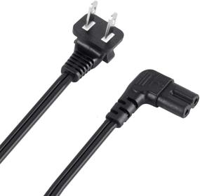 img 3 attached to 🔌 Черный 1.5FT VSEER 18-й калибр под углом 2-штырьковый неполяризованный угловой силовой шнур (IEC320 C7 к Nema 1-15P)