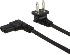 img 1 attached to 🔌 Черный 1.5FT VSEER 18-й калибр под углом 2-штырьковый неполяризованный угловой силовой шнур (IEC320 C7 к Nema 1-15P)