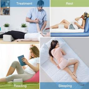 img 3 attached to 🛏️ Wedge Contour Memory Foam Knee Pillow for Side Sleepers: Cooling Gel, Extra Cover - Relieve Sciatica, Leg & Joint Pain, Lower Back & Hip Pain