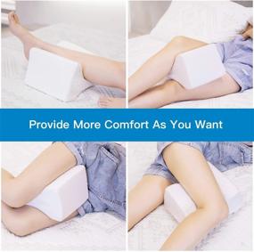 img 2 attached to 🛏️ Wedge Contour Memory Foam Knee Pillow for Side Sleepers: Cooling Gel, Extra Cover - Relieve Sciatica, Leg & Joint Pain, Lower Back & Hip Pain