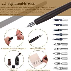 img 2 attached to 🖋️ Explore the NC Calligraphy Pen Set: A Complete Vintage Pen Set for Artistic Writing, Signing, and Creating Beautiful Letters (2 Colors)