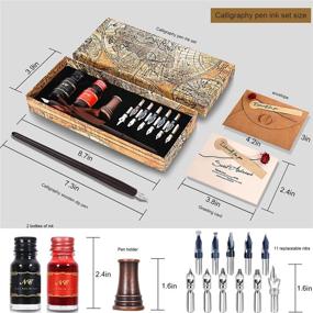 img 3 attached to 🖋️ Explore the NC Calligraphy Pen Set: A Complete Vintage Pen Set for Artistic Writing, Signing, and Creating Beautiful Letters (2 Colors)