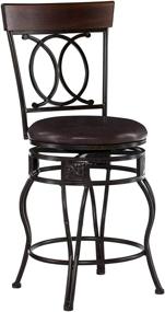 img 4 attached to 🪑 24-inch OX-Back Metal Swivel Counter Stool for Enhanced SEO