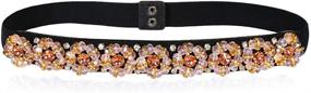 img 4 attached to 👗 Dorchid Crystal Waistbands for Women, Champagne – Women's Belts and Accessories