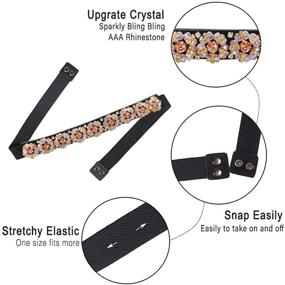 img 2 attached to 👗 Dorchid Crystal Waistbands for Women, Champagne – Women's Belts and Accessories