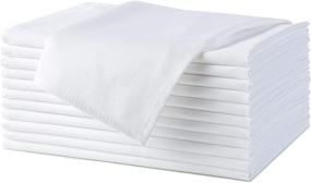 img 4 attached to 🌟 VEEYOO Cloth Napkins Set of 12 Pieces - 20 x 20 Inch White Dinner Napkins | Soft, Washable & Reusable Table Napkins for Dining, Weddings, Parties | Ideal for Indoor and Outdoor Use