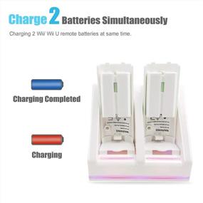 img 2 attached to Rechargeable Battery Packs and Charger for Wii & Wii U Remote Controllers, Motion Plus Controllers (Dual Charging Station Dock + 2 Pack 2800mAh Wii Replacement Batteries + USB Cable)