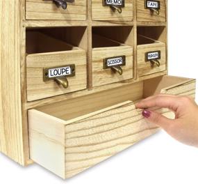 img 1 attached to 🗄️ Organize Your Crafts with Ikee Design Wooden Desktop Drawers & Craft Supplies Storage Cabinet