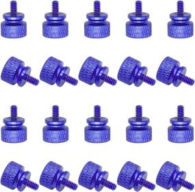 img 4 attached to Set of 20 Anodized Aluminum Thumb Screws (Blue), Fully Threaded Knurled Thumbscrews for Computer Cases (6#-32 Size)