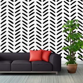 img 4 attached to Transform Your Home with Black/White Peel and Stick Removable Wallpaper - Waterproof 17.7 in X 118 in - Perfect for Stylish Home Decoration